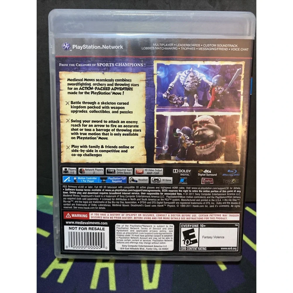 Sony Medieval Moves: Deadmund's Quest PS3 Move Compatible Online Play E10+ 2011